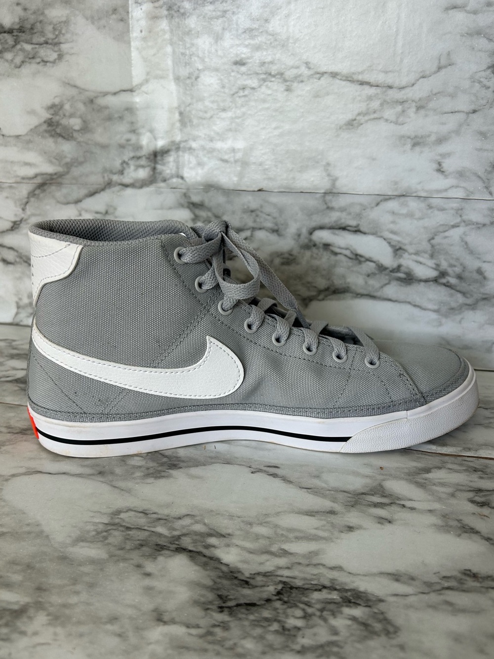 Nike | men’s size 8 women’s size 9.5 Court Legacy Canvas Mid US Wolf Grey/white - Picture 7 of 11